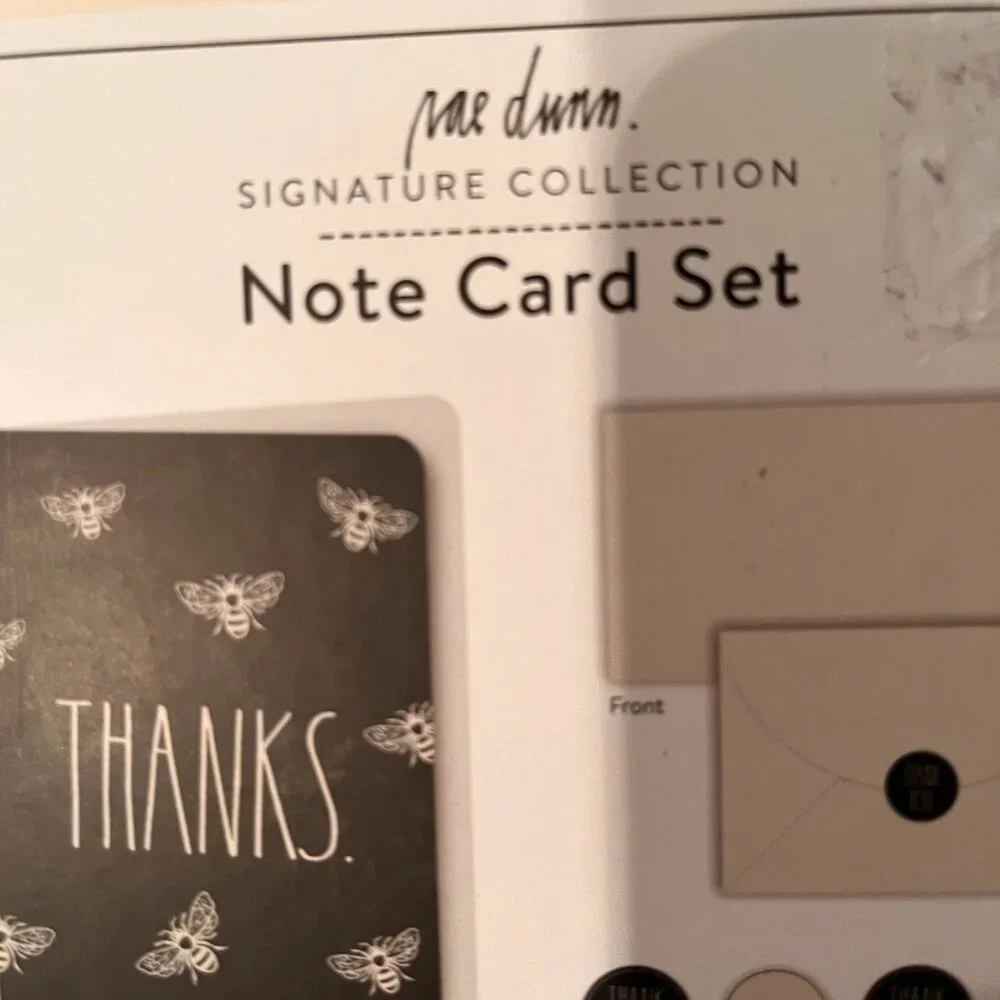 Thank You Cards with Bees‎ by Rae Dunn (Note Card Set and Stickers - new)